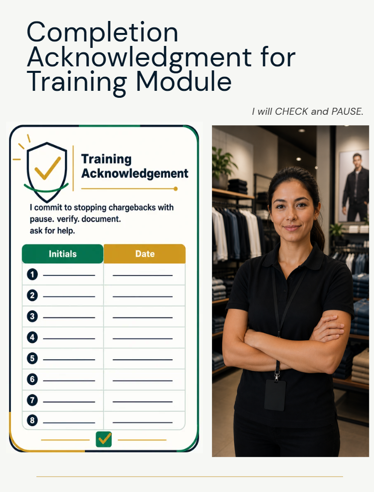 Completion acknowledgement training sign-off preview